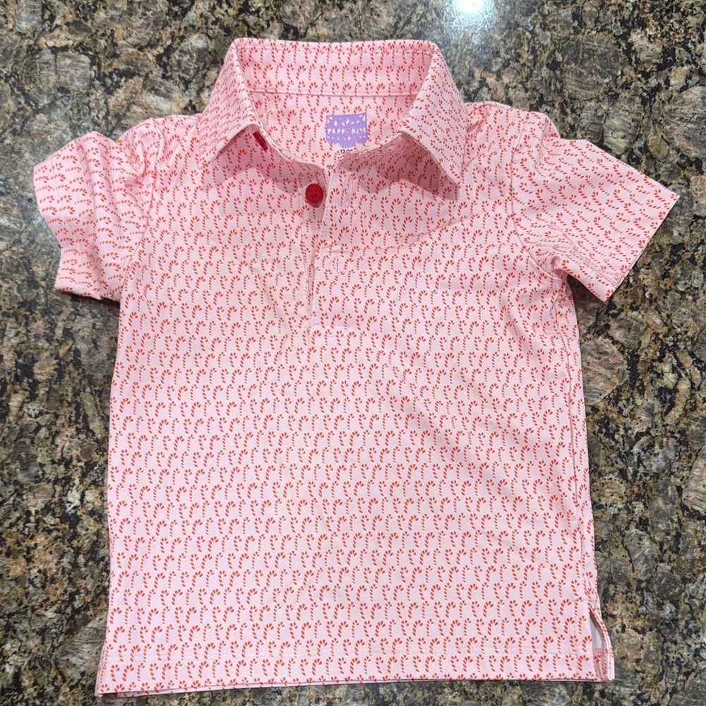 Boys candy cane polo